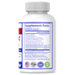 Probiotic supplement bottle back label with "Supplement Facts" and FDA/GMP/non-GMO badges