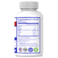 Omega-3 Fish Oil softgels bottle showing back Supplement Facts panel, ribbed white cap.