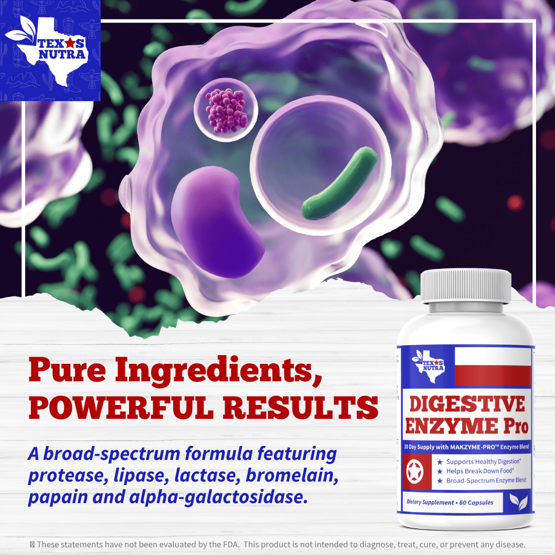 Digestive enzyme supplement bottle showing front label and product branding
