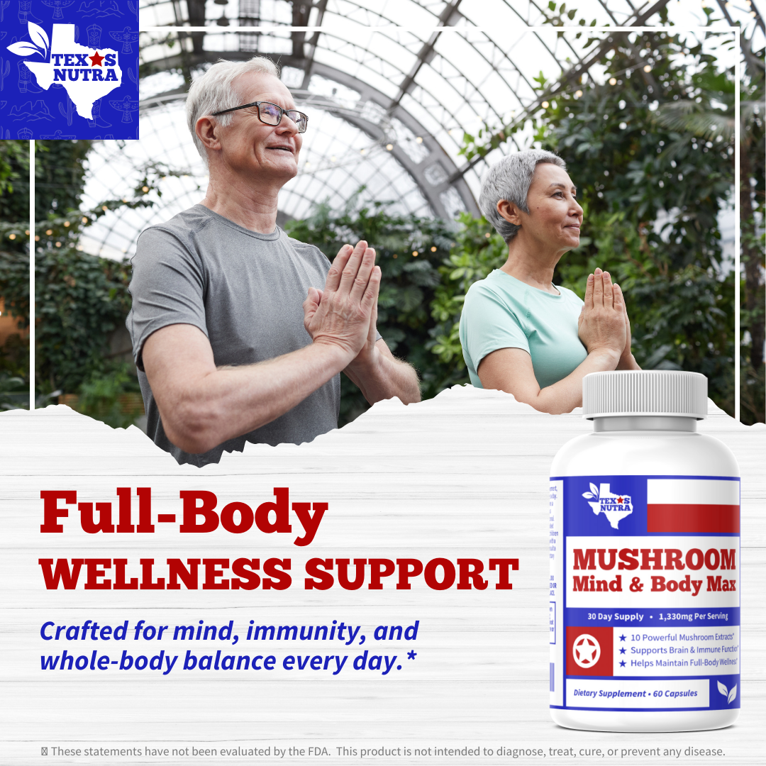 Mushroom Mind & Body Max 1330mg – 10 Mushroom Complex for Brain & Immune Support