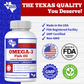 Omega-3 Fish Oil softgels bottle with ribbed white cap and badge icons on front label.