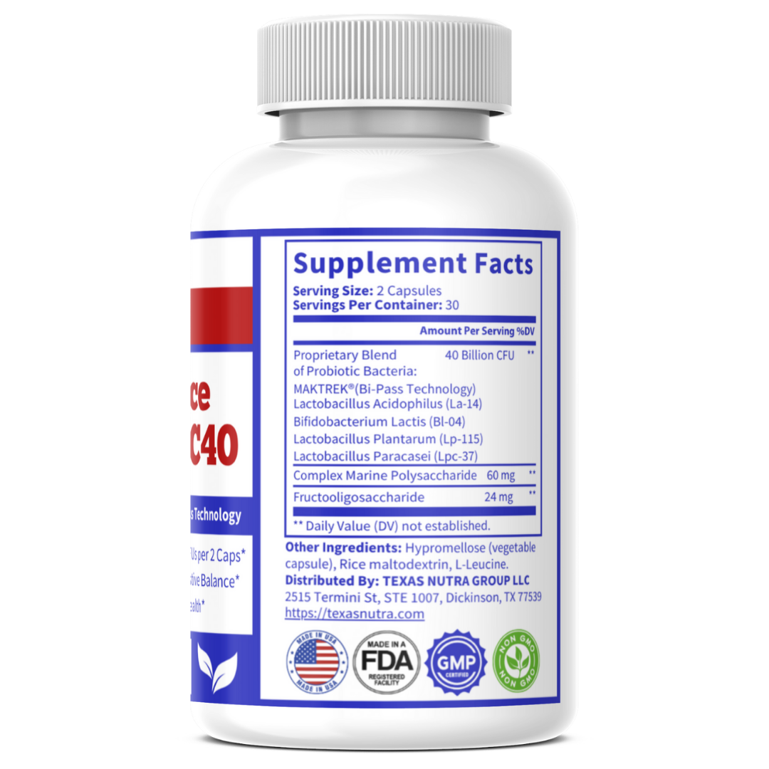 BioBalance Probiotic 40 – 40 Billion CFU Gut Balance & Immune Support